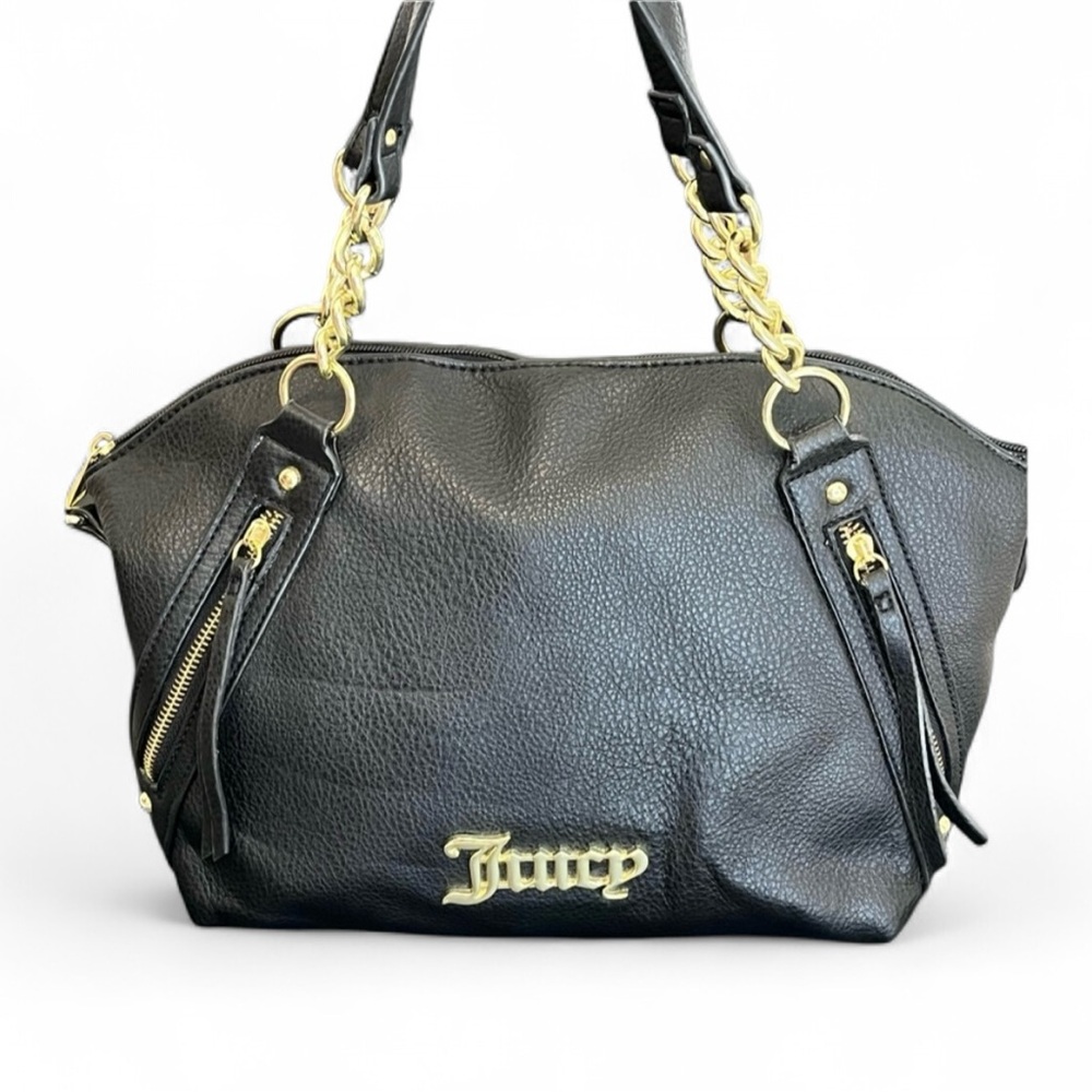 Juicy Couture Black Shoulder Bag with Gold Accents